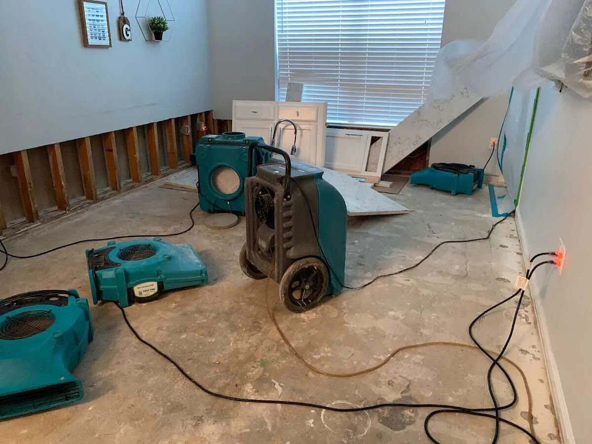 Dehumidifier in flood-cut room for Water Extraction & Removal in West York